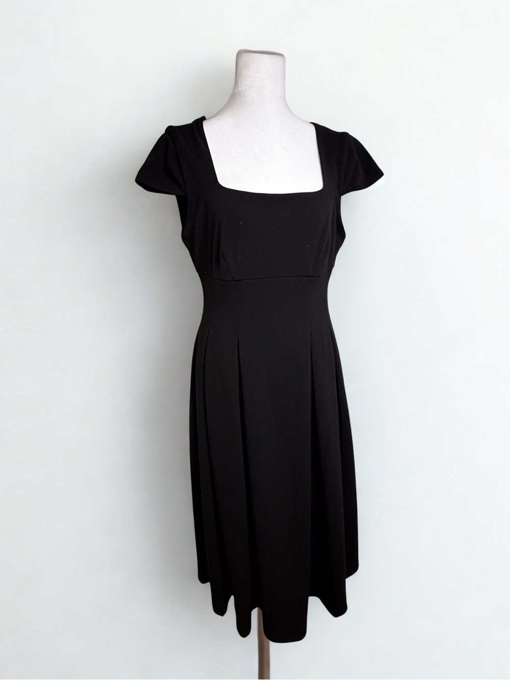Calvin Klein Black Square-Neck Midi Dress